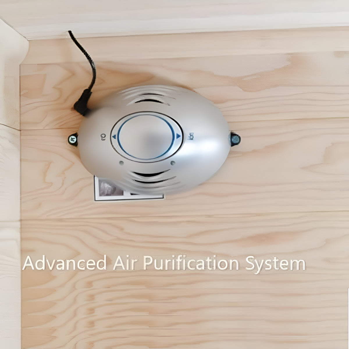 Advanced air purification system on a wooden wall