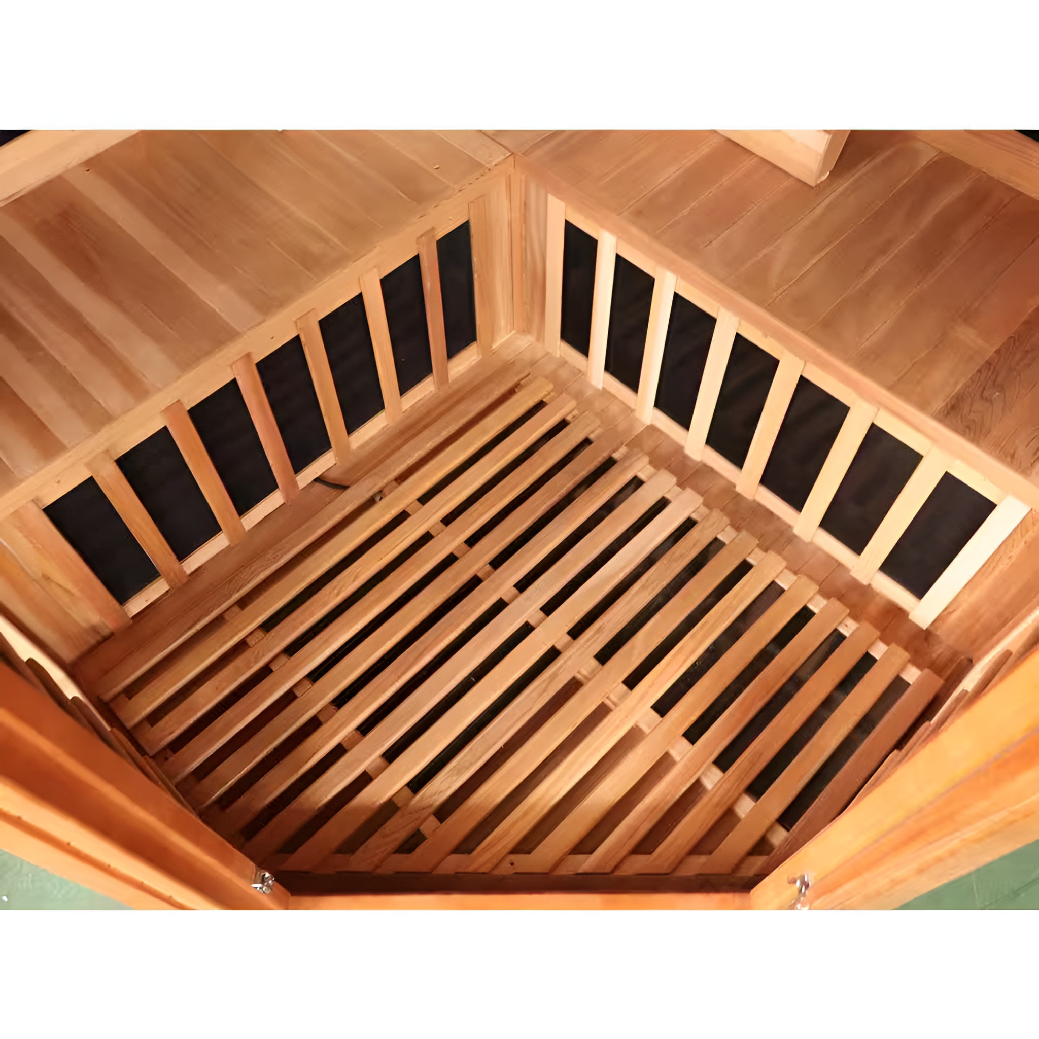 4-Person Cedar Corner Infrared Sauna | 10 Carbon Heaters | 110V | 63"x63"
